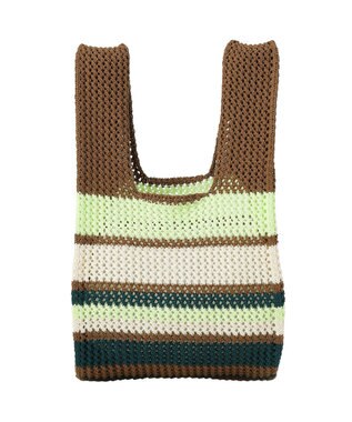 AMERICAN HOLIC マルチボーダーニットバッグ Brown