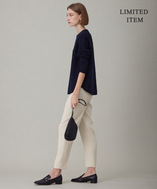 ICB 【WEB限定・洗える】ウールポリエステル クルーネックプルオーバー ネイビー系