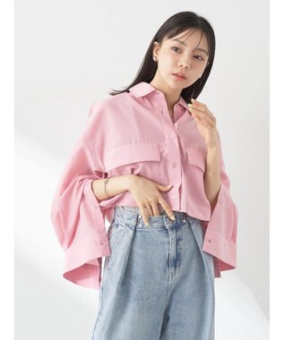 earth music&ecology ビッグポケットショートシャツ Light Pink