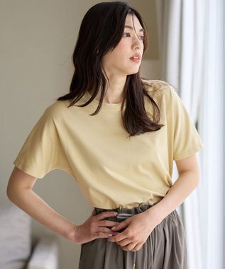 ANY 【新色追加/10色展開/洗濯機可/UVケア/接触冷感】プレミアムベーシック半袖Tシャツ イエロー