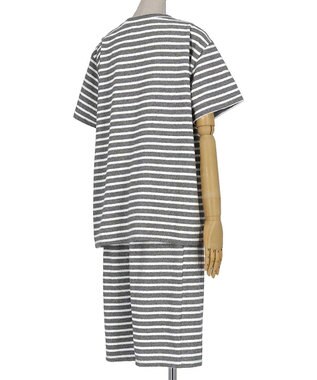 une nana cool 綿混ブークレーボーダー 半袖パジャマ GY