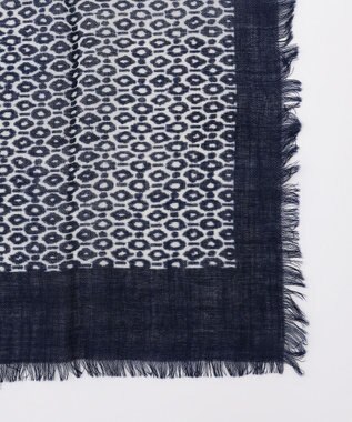 JOSEPH ABBOUD 【イタリア製】ジオメトリックパターン ストール ネイビー系5