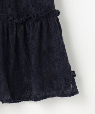 組曲 KIDS 【150-160㎝】スノウレースワンピース ネイビー