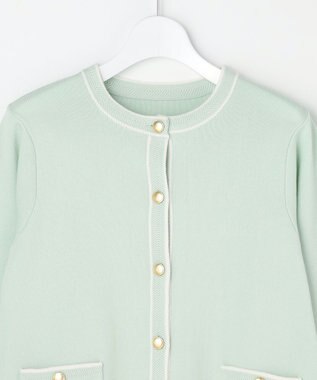 ANY SIS S 【花粉対策】ラインポイント カーディガン ミント