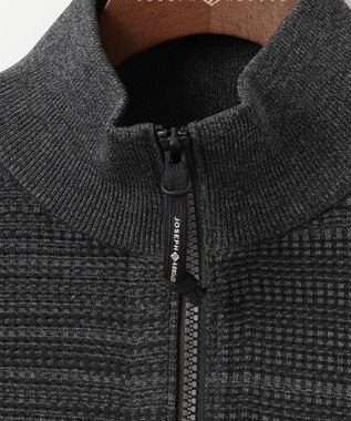 JOSEPH ABBOUD MOUNTAIN 【軽さ/ストレッチ】ホールガーメント3Dニット トスタンドZIPプルオーバー グレー系