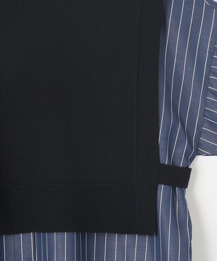 ANY 【洗濯機可・セットアイテム】短丈ベスト×シャツワンピースセット ブラック