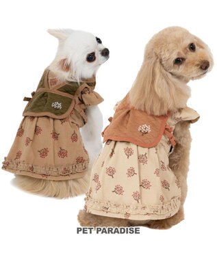 PET PARADISE ペットパラダイス キルトベスト付きワンピース 《ベージュ》 超小型犬 小型犬 オフホワイト