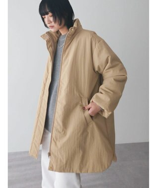 Green Parks 中わたスタンドカラーミドル丈ブルゾン Beige