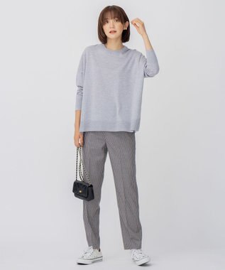 23区 【12色展開/新色追加】ウーステッドウール ビッグシルエット ニット ライトグレー系