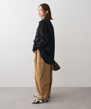 Green Parks ・ＳＵＧＡＲ　ＳＰＯＯＮ　サテンオーバーシャツ Black