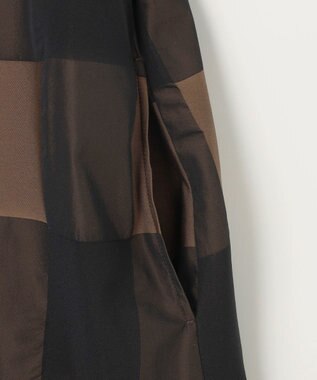 自由区 【洗える】ブロンズチェックジャガード ワンピース ブロンズ×ブラック