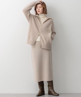 23区 【洗える】カシミヤブレンド Iライン ニットスカート ベージュ系