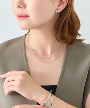 Phoebe <オンワード限定セット>ダブルチェーンネックレス×ツインカレントカフバングル シルバー