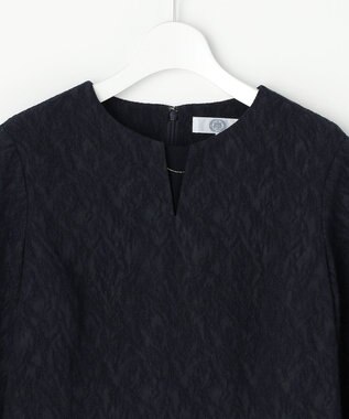 J.PRESS LADIES S ボタニカルジャガード ワンピース ネイビー系