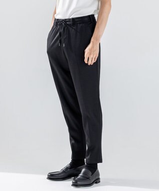 JOSEPH HOMME 新素材【ストレッチ/セットアップ対応】シルキーウールジャージー    ドロスト付テーパードパンツ / PEGG CONVERTIBLE ブラック系