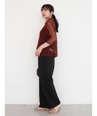 Green Parks きれいシルエットパンツ（ワイドストレート） Black