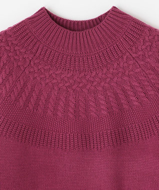 ANY 【洗える】ソフトタッチ求心ニット マゼンタ