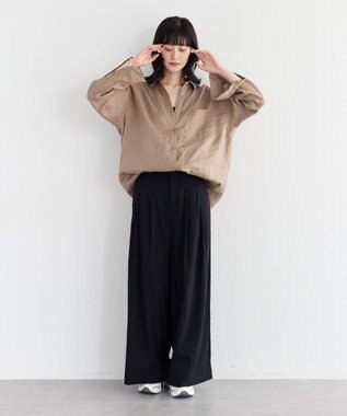 YECCA VECCA ドライタッチストレッチワイドパンツ Black