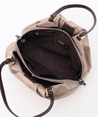 LA BAGAGERIE ソフトエナメル2WAYハンドバッグ Mサイズ グレージュ