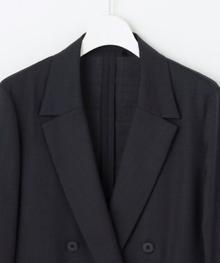 自由区 【洗える】トロピカルストレッチテーラード ジャケット ネイビー