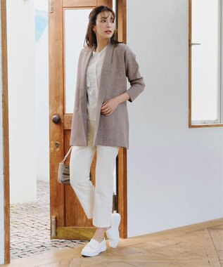 Tiaclasse 【新色追加・洗える】ミラノリブミドル丈カーディガン モカ