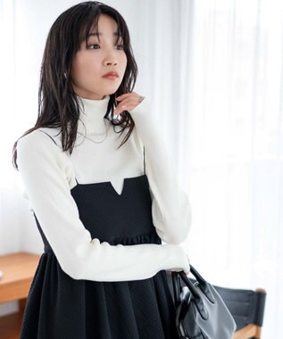 WEGO リブタートルネックニット オフホワイト