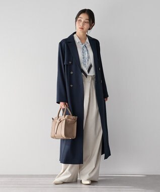 YECCA VECCA 【UVカット/花粉ガード】素材MIXトレンチコート Navy