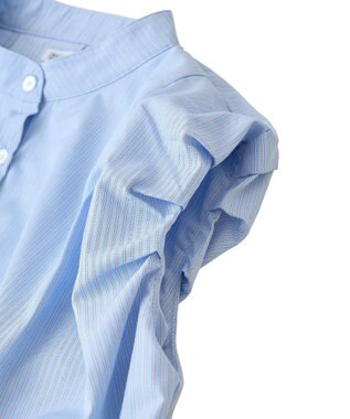 CRAFT STANDARD BOUTIQUE フレンチスリーブブラウス Stripe Blue