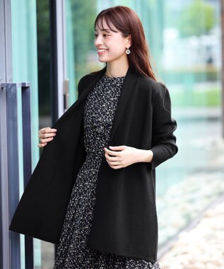 Tiaclasse 【新色追加・洗える】ミラノリブミドル丈カーディガン ブラック