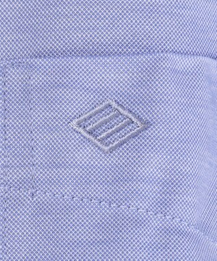 JOSEPH ABBOUD 【キングサイズ・ジャージー素材】シャンブレー シャツ サックスブルー系