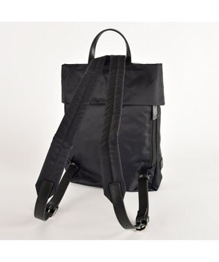 Y'SACCS リサイクルナイロン×カウレザー ラップリュック　Sサイズ ブラック