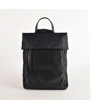 Y'SACCS リサイクルナイロン×カウレザー ラップリュック　Sサイズ ブラック