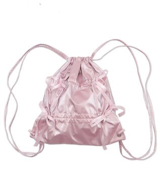 WEGO ドロストリボンギャザーナップサック ライトピンク