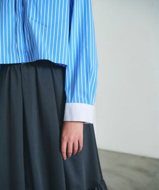 GRACE CONTINENTAL ビジューカラーシャツ ストライプ