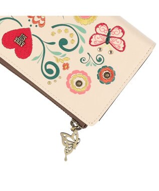ANNA SUI ブルーム Lファスナー長財布 アイボリー