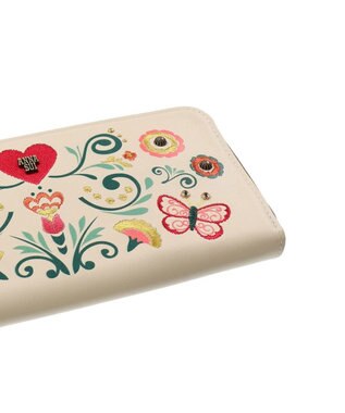 ANNA SUI ブルーム Lファスナー長財布 アイボリー