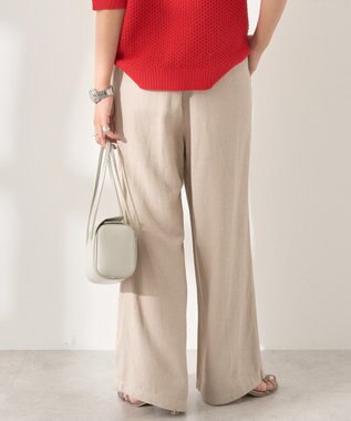 AMERICAN HOLIC 【接触冷感】リネンブレンドタックワイドパンツ Beige