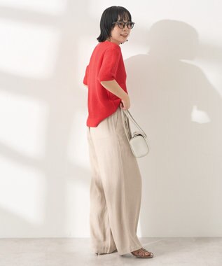 AMERICAN HOLIC 【接触冷感】リネンブレンドタックワイドパンツ Beige