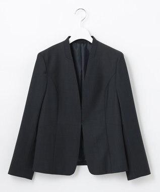 J.PRESS LADIES BAHARIYE ノーカラー ジャケット ネイビー系