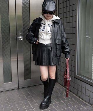 WEGO NEWYORK裏起毛ZIPパーカー ライトグレー