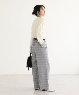 Green Parks ウエストレイヤードワイドパンツ Glen Check