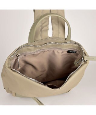 Y'SACCS リサイクルナイロン×カウレザー ラップリュック　Sサイズ グレージュ