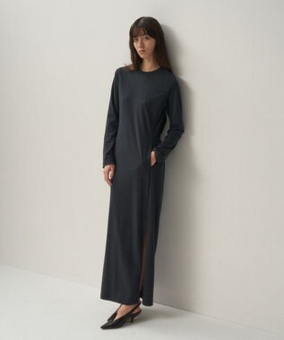 ATON FRESCA PLATE NUBUCK | クルーネックドレス CHARCOAL GRAY