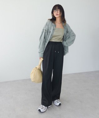 Green Parks ウエストレイヤードワイドパンツ Black