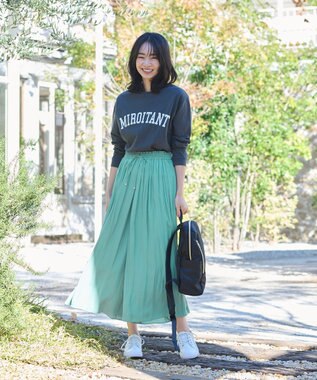 ANY 【洗濯機可能・ウエストゴム】リラックススカーチョ ターコイズグリーン