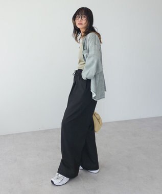 Green Parks ウエストレイヤードワイドパンツ Black