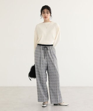 Green Parks ウエストレイヤードワイドパンツ Glen Check