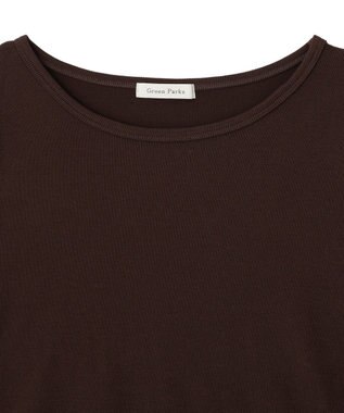 Green Parks 【適ON】５分袖リブプルオーバー Brown