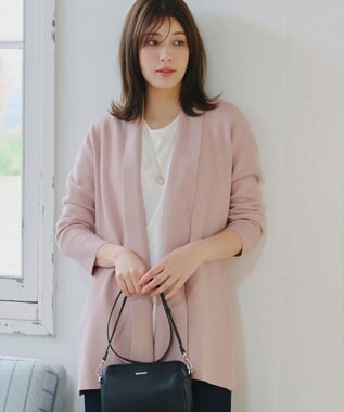 Tiaclasse 【新色追加・洗える】ミラノリブミドル丈カーディガン ピンク