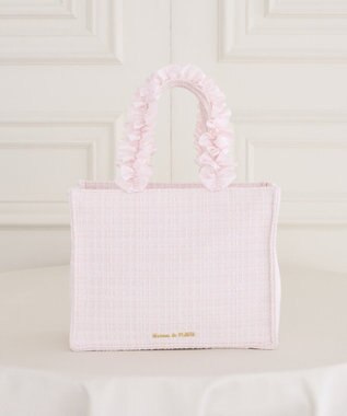Maison de FLEUR ツイードフリルハンドルスクエアトートバッグ